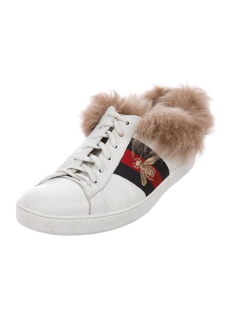 shoe ball with gucci sneakers|Gucci fur sneakers women's.